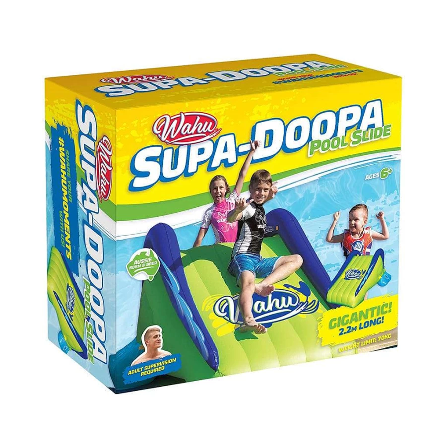 Wahu Supa Doopa Inflatable Pool Slide for Kids - Durable Summer Water Play Fun
