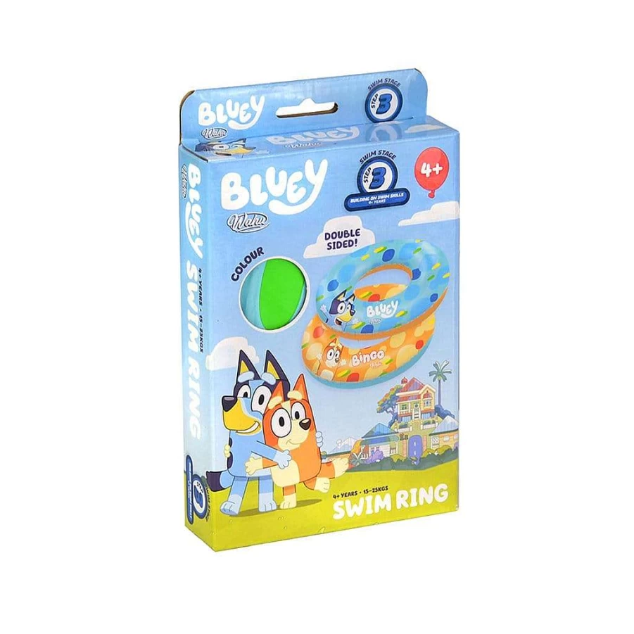 Wahu Bluey Inflatable Swim Ring for Kids 4+ Years, 15-25Kg, Pool Float Toy