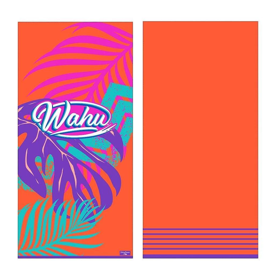 Wahu Jungle Beach Towel - Orange, Summer Essential for Outdoor Fun