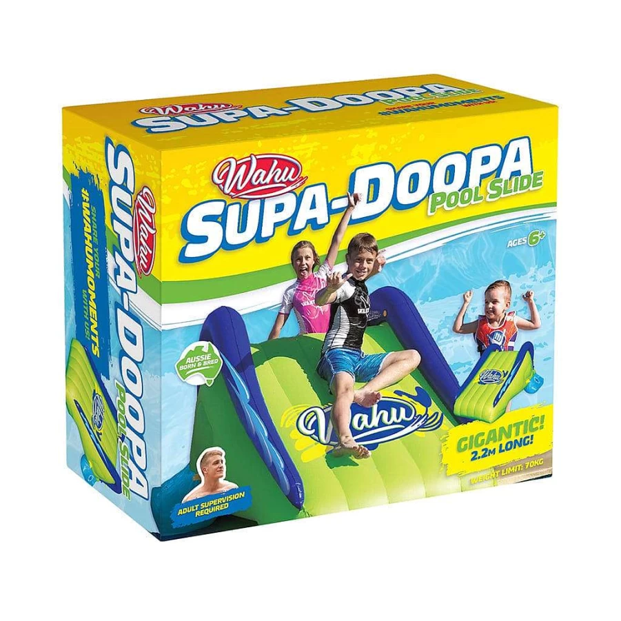 Wahu Supa Doopa Inflatable Pool Slide for Kids - Durable Summer Water Play Slide