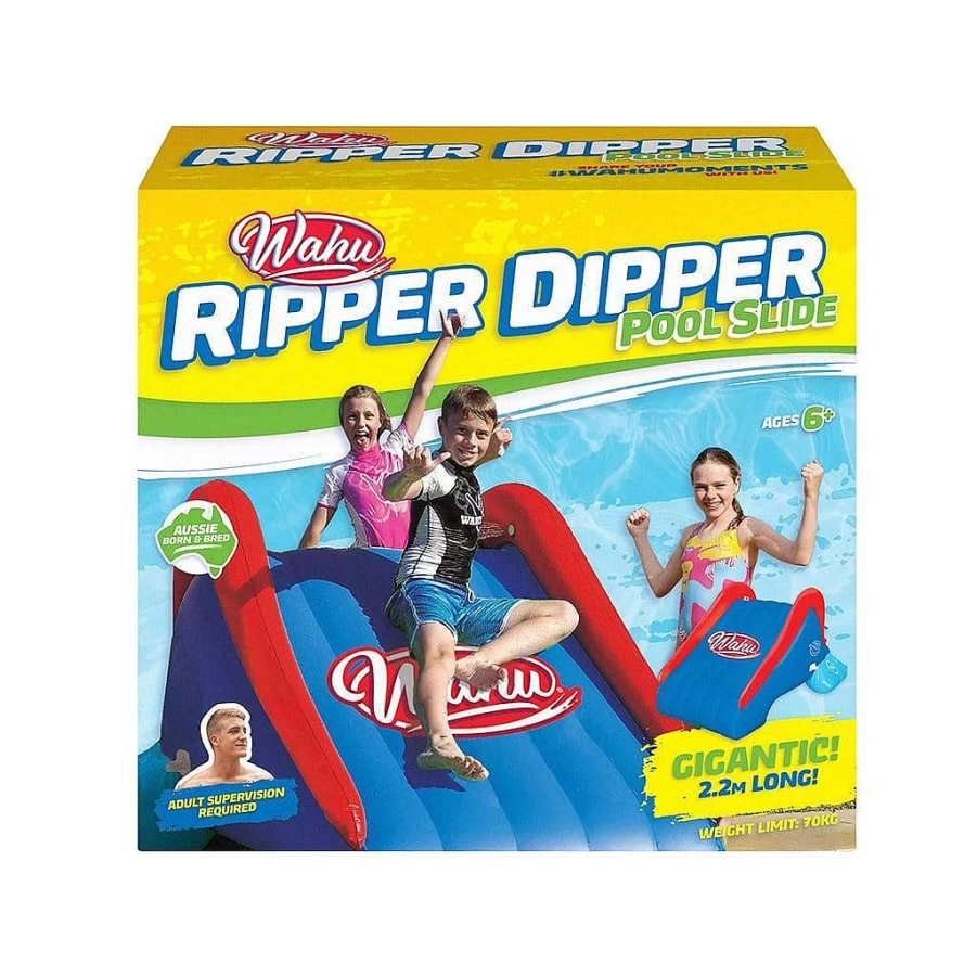Wahu Ripper Dipper Inflatable Pool Slide for Kids - Summer Water Fun Slide