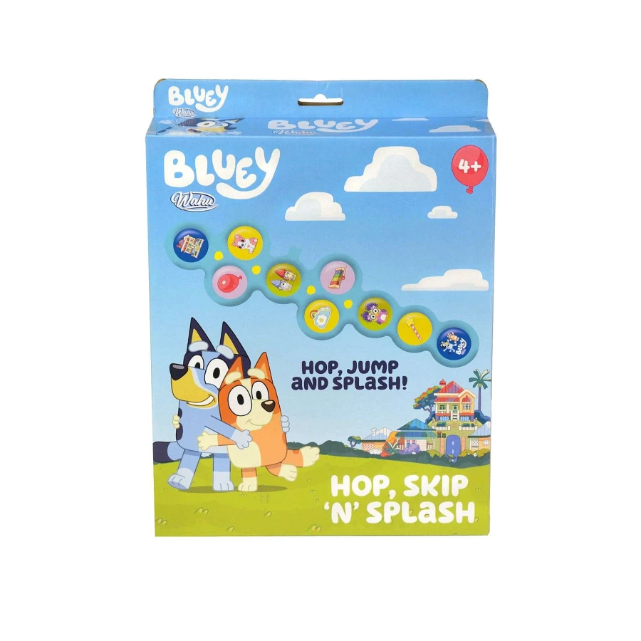 Wahu Bluey Hop Skip & Splash Water Play Game for Kids - Outdoor Fun Activity Set