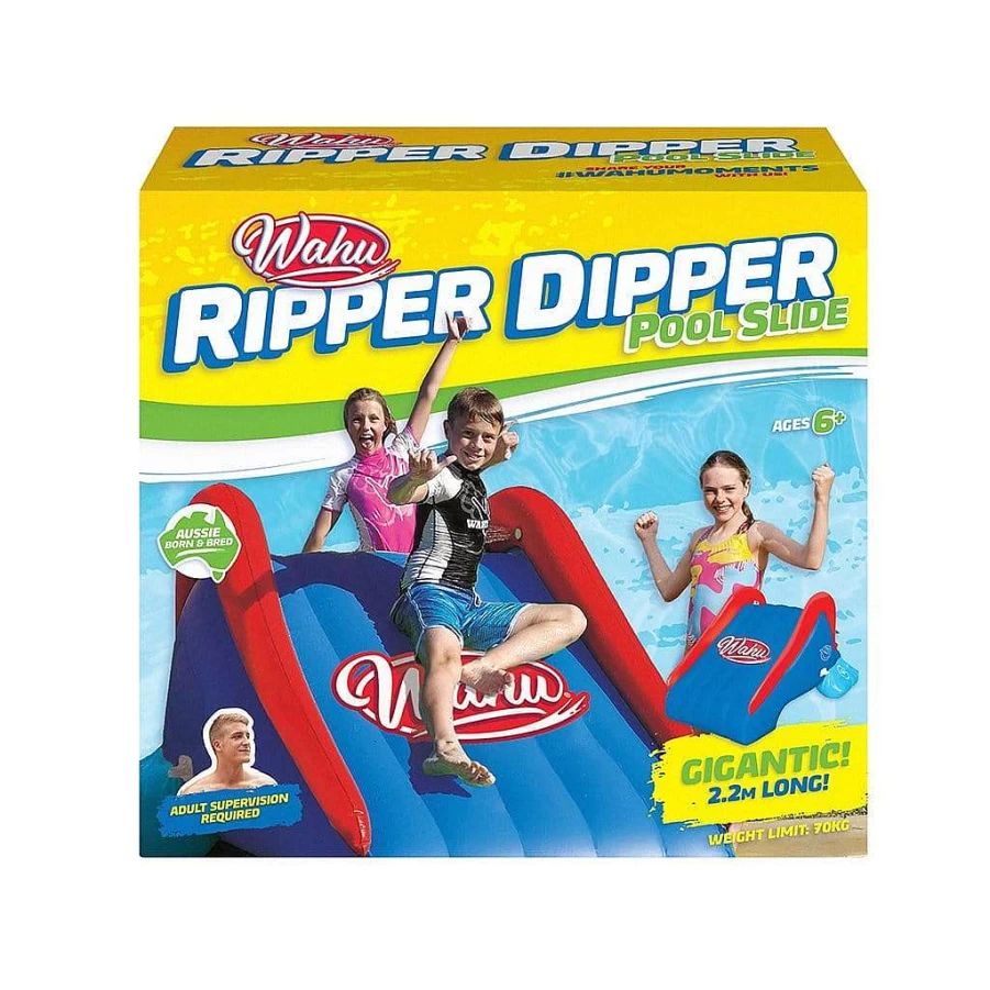 Wahu Ripper Dipper Inflatable Pool Slide for Kids - Fun Water Play Slide for Summer Backyard