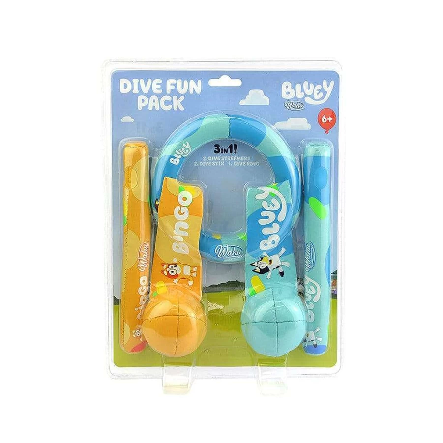 Wahu Bluey Dive Fun Pack - Kids Water Play Set for Outdoor Pool & Beach Adventures