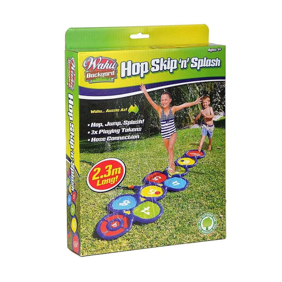 Wahu Hop Skip 'N' Splash Water Play Mat for Kids - Outdoor Splash Pad with Interactive Games