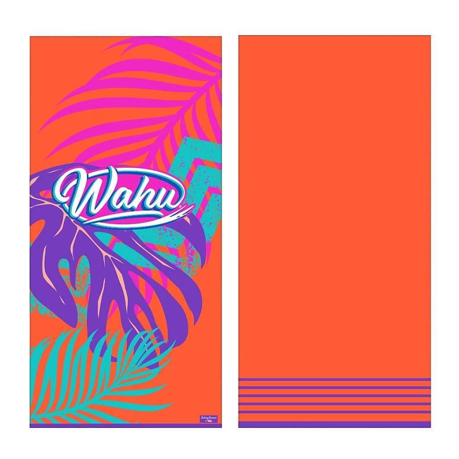 Wahu Jungle Beach Towel - Orange, Summer Essential for Outdoor Fun
